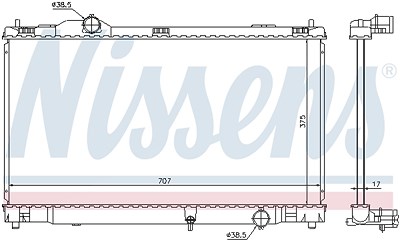 Nissens Kühler, Motorkühlung [Hersteller-Nr. 64672] für Lexus von NISSENS