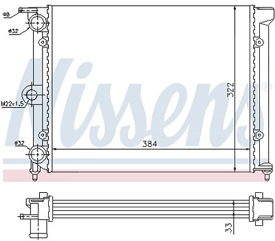 Nissens Kühler, Motorkühlung [Hersteller-Nr. 651711] für Seat, VW von NISSENS