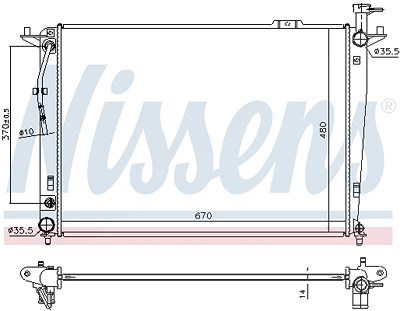 Nissens Kühler, Motorkühlung [Hersteller-Nr. 666208] für Hyundai von NISSENS