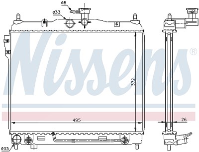 Nissens Kühler, Motorkühlung [Hersteller-Nr. 67487] für Hyundai von NISSENS