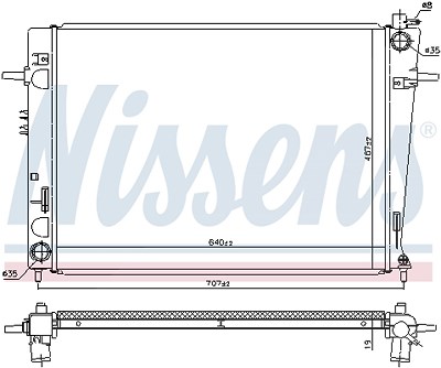 Nissens Kühler, Motorkühlung [Hersteller-Nr. 675063] für Hyundai, Kia von NISSENS