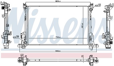 Nissens Kühler, Motorkühlung [Hersteller-Nr. 686807] für Renault von NISSENS