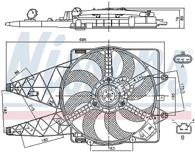Nissens Lüfter, Motorkühlung [Hersteller-Nr. 85569] für Abarth, Fiat von NISSENS