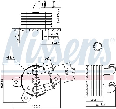 Nissens Ölkühler, Automatikgetriebe [Hersteller-Nr. 90842] für Mazda von NISSENS