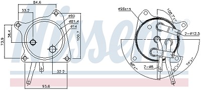 Nissens Ölkühler, Automatikgetriebe [Hersteller-Nr. 91119] für Dodge, Jeep, Mitsubishi von NISSENS