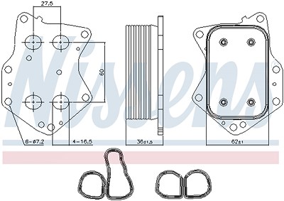 Nissens Ölkühler, Motoröl [Hersteller-Nr. 90873] für Mercedes-Benz von NISSENS