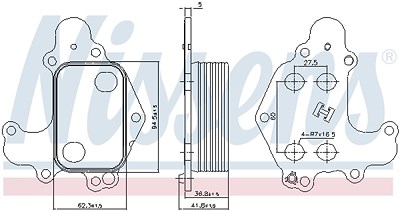 Nissens Ölkühler, Motoröl [Hersteller-Nr. 90968] für Citroën, Ds, Opel, Peugeot von NISSENS