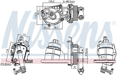 Nissens Ölkühler, Motoröl [Hersteller-Nr. 91325] für Jaguar, Lancia, Fiat, Ford, Citroën, Mitsubishi, Land Rover, Peugeot von NISSENS