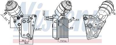 Nissens Ölkühler, Motoröl [Hersteller-Nr. 91347] für Cadillac, Fiat, Opel, Saab von NISSENS