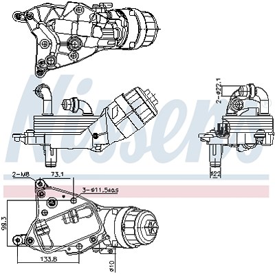 Nissens Ölkühler, Motoröl [Hersteller-Nr. 91349] für Opel, Lancia, Fiat, Alfa Romeo von NISSENS