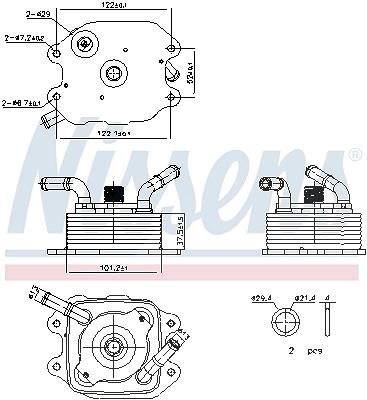 Nissens Ölkühler, Motoröl [Hersteller-Nr. 91440] für Infiniti, Nissan von NISSENS