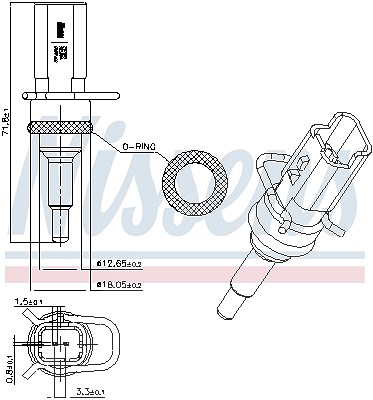 Nissens Sensor, Kühlmitteltemperatur [Hersteller-Nr. 207018] für Citroën, Ds, Peugeot von NISSENS