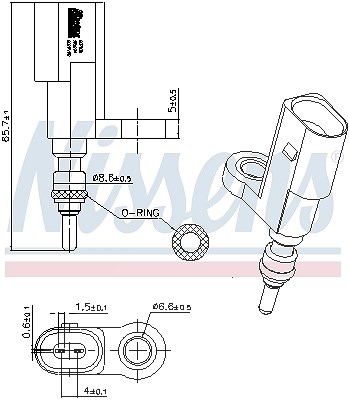Nissens Sensor, Kühlmitteltemperatur [Hersteller-Nr. 207030] für Audi, Cupra, Seat, Skoda, VW von NISSENS