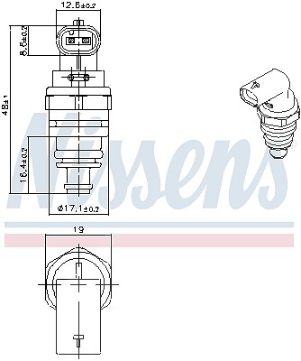 Nissens Sensor, Kühlmitteltemperatur [Hersteller-Nr. 207047] für Ford, Ford Usa von NISSENS