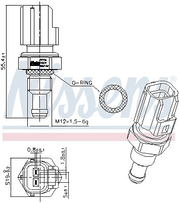 Nissens Sensor, Kühlmitteltemperatur [Hersteller-Nr. 207056] für Jaguar, Lexus, Mazda, Mini, Suzuki, Toyota, Volvo von NISSENS