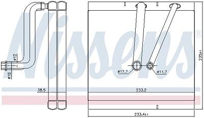 Nissens Verdampfer, Klimaanlage [Hersteller-Nr. 92381] für Audi, Seat, Skoda, VW von NISSENS