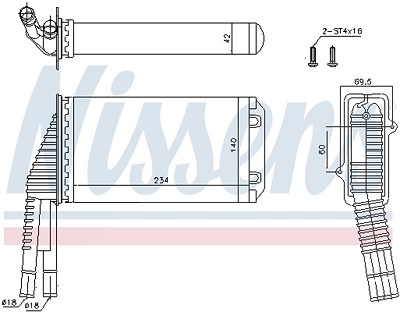 Nissens Wärmetauscher, Innenraumheizung [Hersteller-Nr. 72953] für Citroën, Peugeot, Toyota von NISSENS