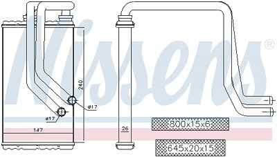 Nissens Wärmetauscher, Innenraumheizung [Hersteller-Nr. 72956] für Citroën, Mitsubishi, Peugeot von NISSENS