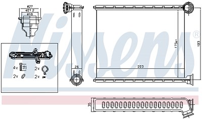 Nissens Wärmetauscher, Innenraumheizung [Hersteller-Nr. 72962] für Peugeot von NISSENS