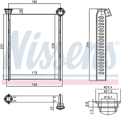 Nissens Wärmetauscher, Innenraumheizung [Hersteller-Nr. 72987] für Citroën, Ds von NISSENS