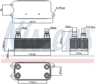 Nissens Ölkühler, Automatikgetriebe [Hersteller-Nr. 90909] für Mercedes-Benz von NISSENS