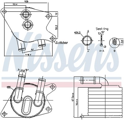 Nissens Ölkühler, Automatikgetriebe [Hersteller-Nr. 91398] für BMW, Mini von NISSENS