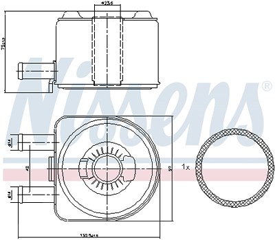 Nissens Ölkühler, Motoröl [Hersteller-Nr. 90603] für Citroën, Fiat, Lancia, Peugeot, Suzuki von NISSENS