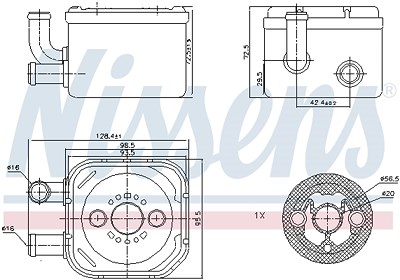 Nissens Ölkühler, Motoröl [Hersteller-Nr. 90654] für Audi, Skoda, VW von NISSENS