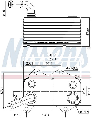 Nissens Ölkühler, Motoröl [Hersteller-Nr. 90660] für Audi, Seat, Skoda, VW von NISSENS