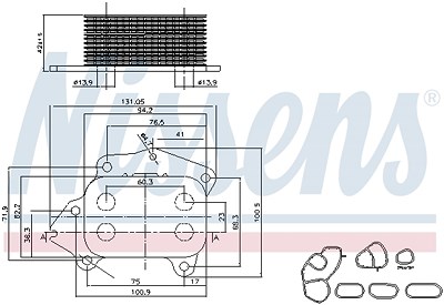 Nissens Ölkühler, Motoröl [Hersteller-Nr. 90670] für Citroën, Ford, Mazda, Peugeot, Suzuki, Toyota, Volvo von NISSENS