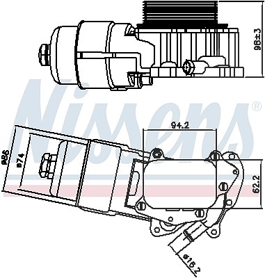 Nissens Ölkühler, Motoröl [Hersteller-Nr. 90703] für Citroën, Ford, Mazda, Peugeot, Suzuki, Toyota, Volvo von NISSENS