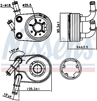 Nissens Ölkühler, Motoröl [Hersteller-Nr. 90794] für Alfa Romeo, Fiat, Lancia von NISSENS