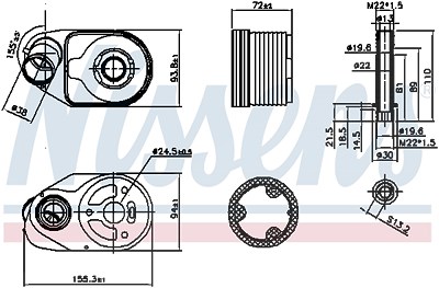 Nissens Ölkühler, Motoröl [Hersteller-Nr. 90796] für Fiat, Iveco von NISSENS