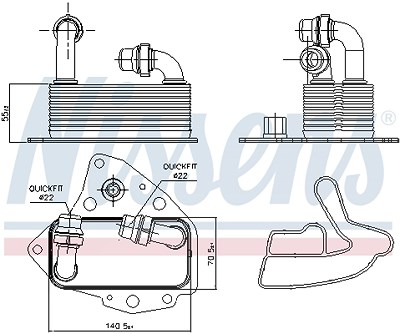 Nissens Ölkühler, Motoröl [Hersteller-Nr. 90803] für Alfa Romeo, Fiat, Lancia, Opel, Saab, Suzuki von NISSENS