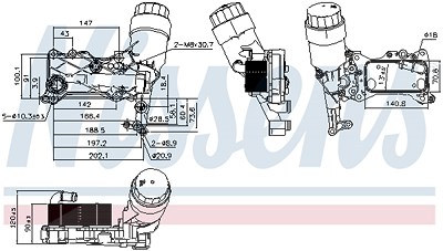 Nissens Ölkühler, Motoröl [Hersteller-Nr. 90836] für Dodge, Jeep, Mercedes-Benz von NISSENS