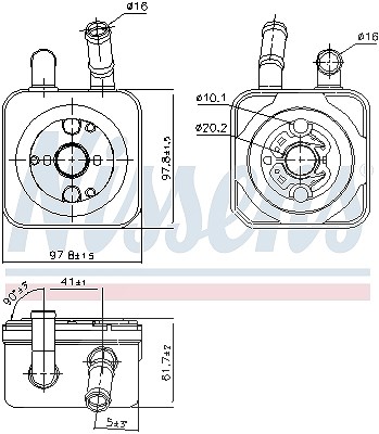 Nissens Ölkühler, Motoröl [Hersteller-Nr. 90853] für Audi, VW von NISSENS