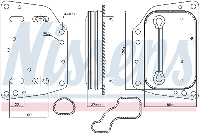 Nissens Ölkühler, Motoröl [Hersteller-Nr. 90882] für Alfa Romeo, Fiat von NISSENS