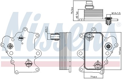 Nissens Ölkühler, Motoröl [Hersteller-Nr. 90885] für Alfa Romeo, Fiat, Jeep von NISSENS