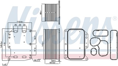 Nissens Ölkühler, Motoröl [Hersteller-Nr. 90922] für Nissan, Opel, Renault von NISSENS