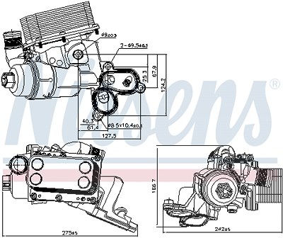 Nissens Ölkühler, Motoröl [Hersteller-Nr. 90924] für Nissan, Opel, Renault von NISSENS