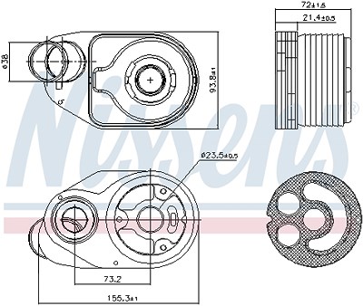 Nissens Ölkühler, Motoröl [Hersteller-Nr. 90932] für Iveco von NISSENS