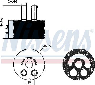 Nissens Ölkühler, Motoröl [Hersteller-Nr. 90935] für Opel, Renault von NISSENS