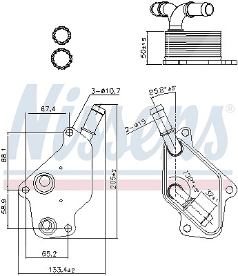 Nissens Ölkühler, Motoröl [Hersteller-Nr. 90965] für Opel, Saab von NISSENS