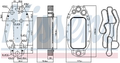 Nissens Ölkühler, Motoröl [Hersteller-Nr. 91118] für Citroën, Jaguar, Land Rover, Peugeot von NISSENS