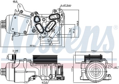 Nissens Ölkühler, Motoröl [Hersteller-Nr. 91124] für Citroën, Mitsubishi, Peugeot von NISSENS