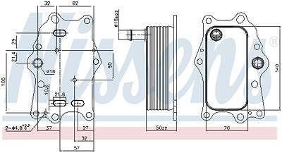 Nissens Ölkühler, Motoröl [Hersteller-Nr. 91165] für Chevrolet, Opel von NISSENS