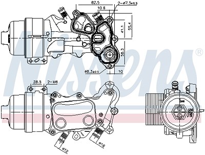 Nissens Ölkühler, Motoröl [Hersteller-Nr. 91167] für Citroën, Peugeot, Mini von NISSENS