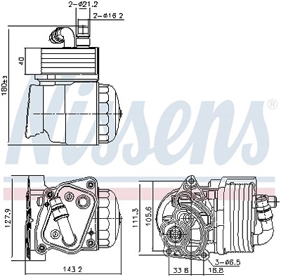 Nissens Ölkühler, Motoröl [Hersteller-Nr. 91323] für BMW von NISSENS