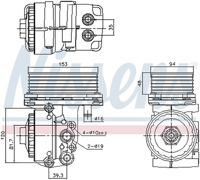 Nissens Ölkühler, Motoröl [Hersteller-Nr. 91327] für Ford, Jaguar, Land Rover von NISSENS