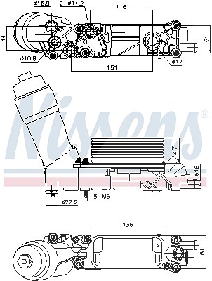 Nissens Ölkühler, Motoröl [Hersteller-Nr. 91335] für Chrysler, Dodge, Jeep von NISSENS